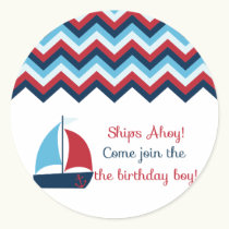 Nautical Birthday Boy Cupcake Topper/Sticker stickers