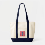 Nautical Blue Anchor Heavy Duty Canvas Tote Bag