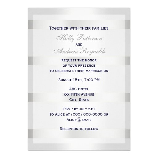 Nautical Blue Anchor Silver Wt BG V Wedding Custom Invite
