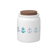 Nautical Blue Anchors Design Candy Dishes