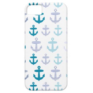 Nautical Blue Anchors Design iPhone 5 Cases