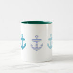 Nautical Blue Anchors Design Mugs