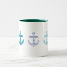 Nautical Blue Anchors Design Mugs