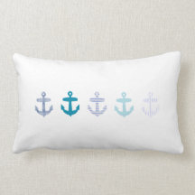 Nautical Blue Anchors Design Pillow