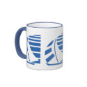 Nautical Blue and White Sailboat Coffee Mug by AngelCityArt Nautical Blue and White Sailboat Coffee Mug