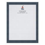Nautical Blue, Red, Cream Sailboat Custom letterhead