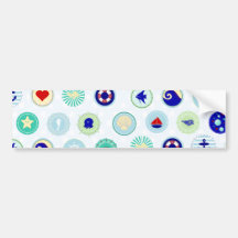 Nautical Blue Sailor Pattern Bumper Sticker