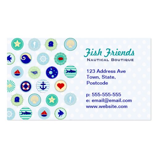 Nautical Blue Sailor Pattern Business Card Templates (front side)