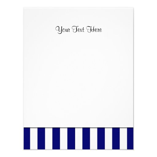 Nautical blue stripe white ribbon & charms graphic personalized invitation