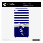 Nautical blue stripes & white ribbon graphic skins