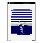 Nautical blue stripes & white ribbon graphic skins