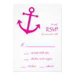 Nautical Boat Anchor RSVP Cards (Magenta Pink) Custom Announcement