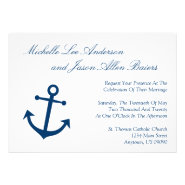 Nautical Boat Anchor Wedding Invitations (Navy)