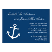 Nautical Boat Anchor Wedding Invitations (Navy)