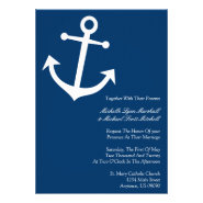Nautical Boat Anchor Wedding Invites (Dark Blue)
