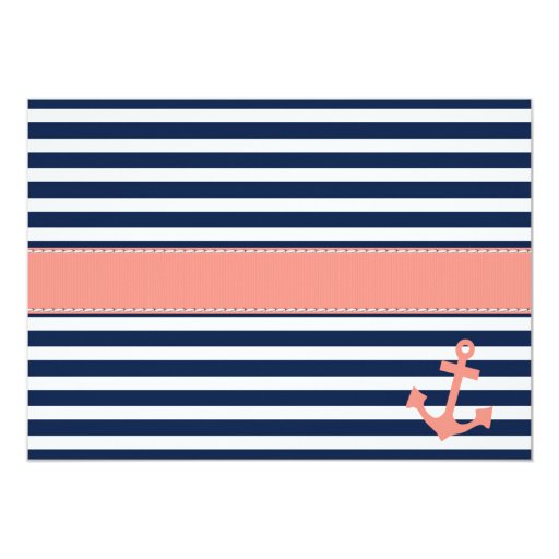 Nautical Bridal Shower or Baby Shower Invitation Card