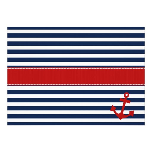 Nautical Bridal Shower or Baby Shower Invitation Personalized Invitations
