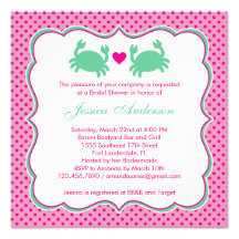 Nautical Bridal Shower Pink/Green Invitation