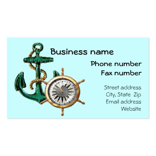 Nautical Business Card Template (front side)