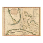 Nautical Chart of the Gulf of Florida Poster