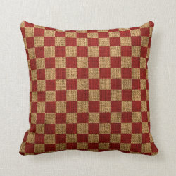 Nautical Check in Rustic Red Throw Pillows