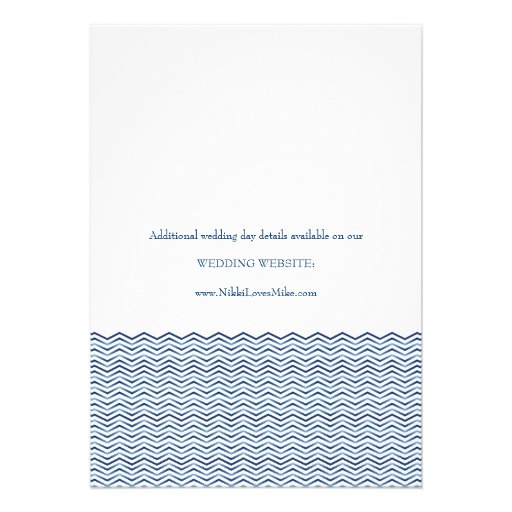 Nautical Chevron Waves Wedding Invitation