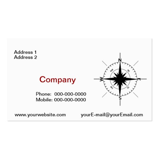 Nautical Compass Business Card (front side)