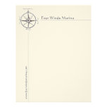 Nautical Compass Letterhead for Marina, Yacht Club