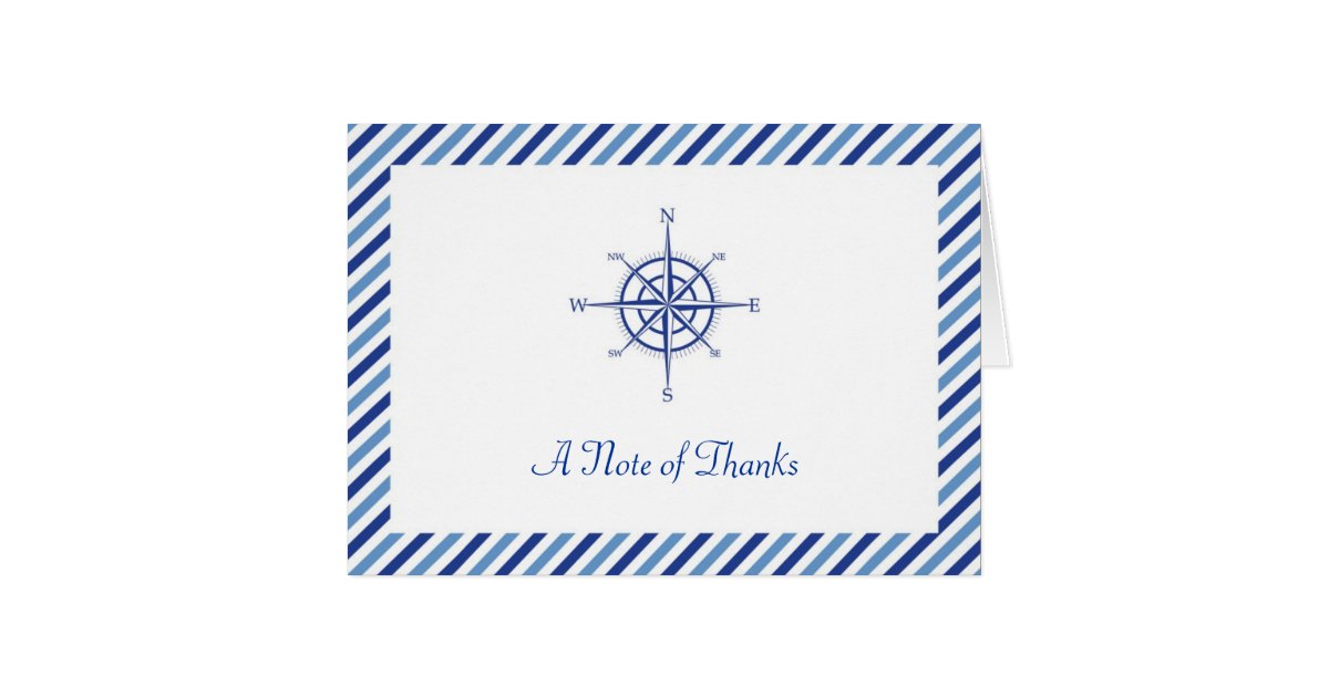 Nautical Compass Thank You Card Zazzle