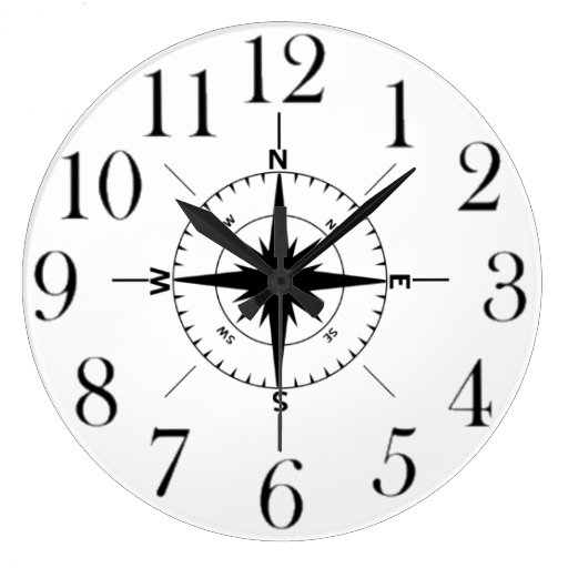 Nautical Compass Wall Clock Zazzle