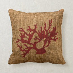 Nautical Coral in Rustic Red Pillows