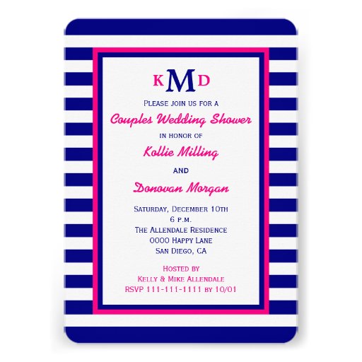 Nautical Couple Coed Wedding Shower Invitation | Zazzle