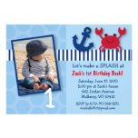 Nautical Crab Birthday Invitations