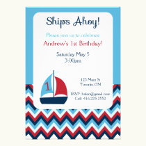 Nautical First Birthday Invitation invitations