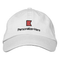 Nautical Flag "B" Personalized Boater's Hat embroidered hats
