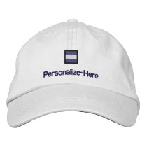 Nautical Flag "J" Personalized Boater's Hat embroidered hats