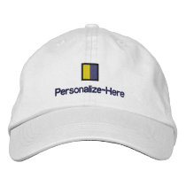 Nautical Flag "K" Personalized Boater's Hat embroidered hats