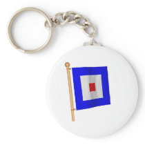 Nautical Flag 'W' Keychain