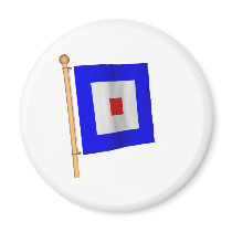 Nautical Flag 'W' magnets