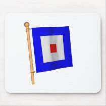 Nautical Flag 'W' Mouse Mats