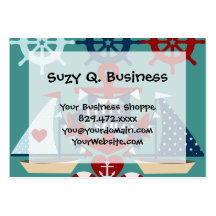 Nautical Hello Sailor Anchor Sail Boat Design Business Card Template