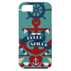 Nautical Hello Sailor Anchor Sail Boat Design iPhone 5 Cases