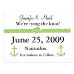 wedding, save, date, knot, anchors