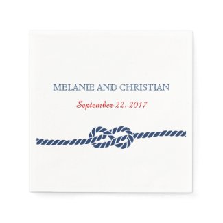 Nautical Knot Wedding Cocktail Napkin Standard Cocktail Napkin