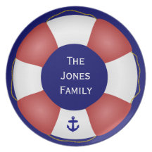 Nautical Life preserver Dinner Plates