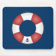 Nautical Life preserver Mouse Pad