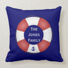 Nautical Life preserver Throw Pillow