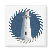 Nautical Lighthouse Square Magnet