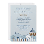 Nautical Little Whale Baby Shower Invitations