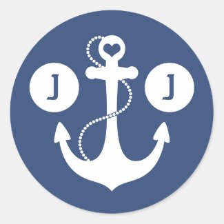Nautical Monogram Stickers